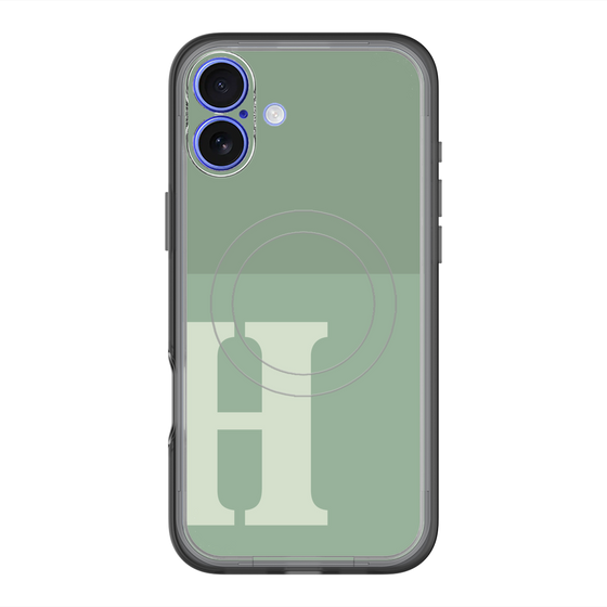 スリムプロテクションプレミアムケース with MagSafe［ オリジナル - initial two tone - H green ］