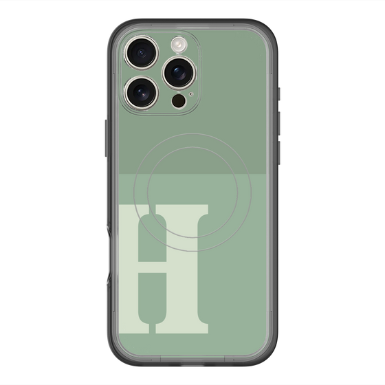 スリムプロテクションプレミアムケース with MagSafe［ オリジナル - initial two tone - H green ］