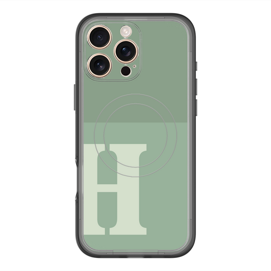 スリムプロテクションプレミアムケース with MagSafe［ オリジナル - initial two tone - H green ］