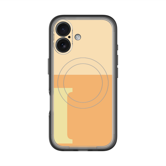 スリムプロテクションプレミアムケース with MagSafe［ オリジナル - initial two tone - I orange ］