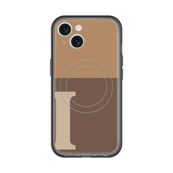 スリムプロテクションプレミアムケース with MagSafe［ オリジナル - initial two tone - I brown ］