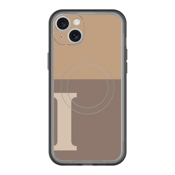 スリムプロテクションプレミアムケース with MagSafe［ オリジナル - initial two tone - I brown ］