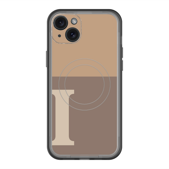 スリムプロテクションプレミアムケース with MagSafe［ オリジナル - initial two tone - I brown ］