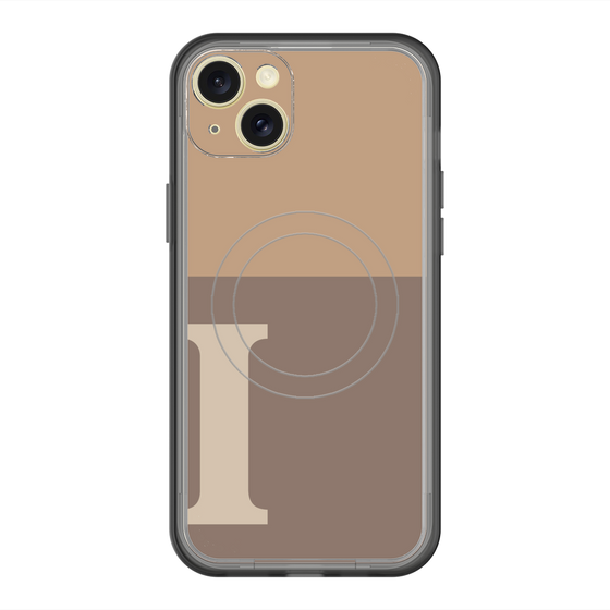 スリムプロテクションプレミアムケース with MagSafe［ オリジナル - initial two tone - I brown ］