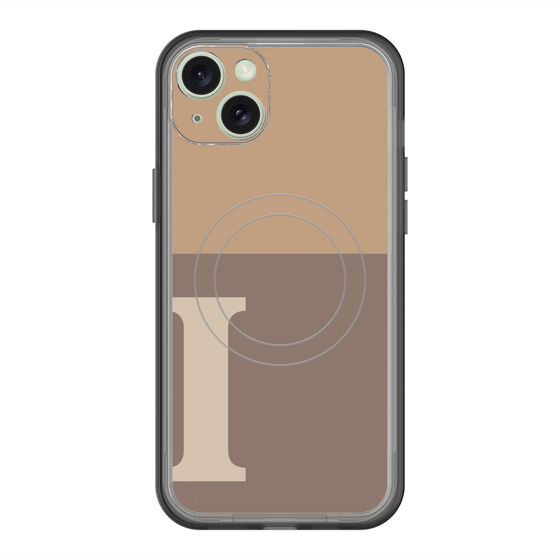 スリムプロテクションプレミアムケース with MagSafe［ オリジナル - initial two tone - I brown ］