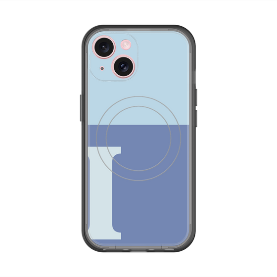 スリムプロテクションプレミアムケース with MagSafe［ オリジナル - initial two tone - I blue ］