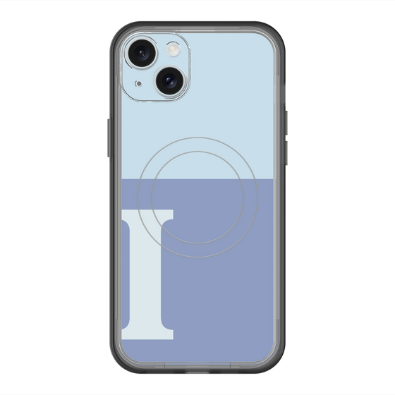 スリムプロテクションプレミアムケース with MagSafe［ オリジナル - initial two tone - I blue ］