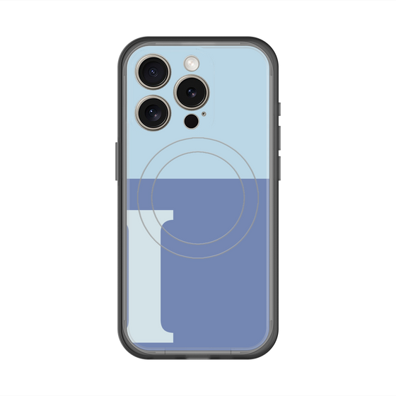 スリムプロテクションプレミアムケース with MagSafe［ オリジナル - initial two tone - I blue ］