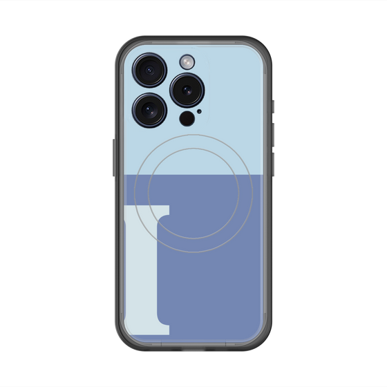 スリムプロテクションプレミアムケース with MagSafe［ オリジナル - initial two tone - I blue ］