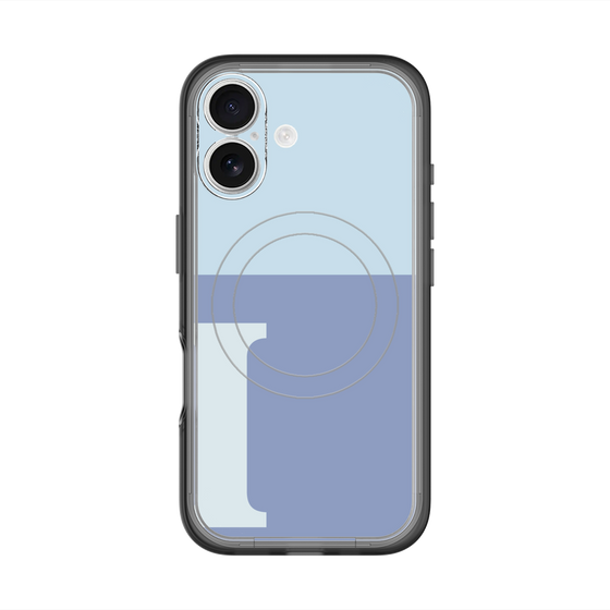 スリムプロテクションプレミアムケース with MagSafe［ オリジナル - initial two tone - I blue ］
