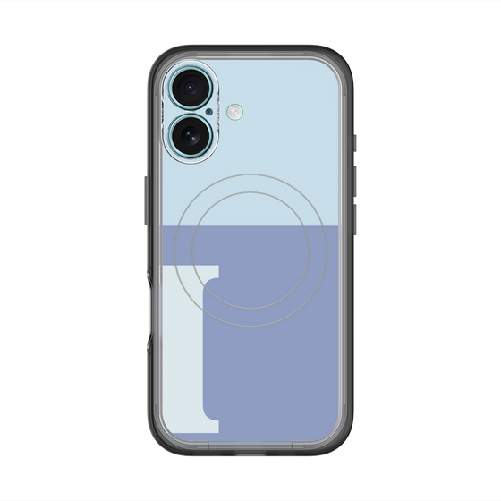 スリムプロテクションプレミアムケース with MagSafe［ オリジナル - initial two tone - I blue ］