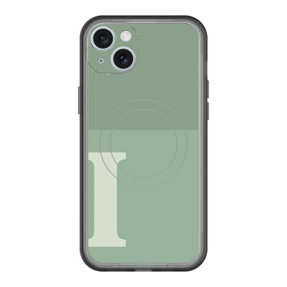 スリムプロテクションプレミアムケース with MagSafe［ オリジナル - initial two tone - I green ］
