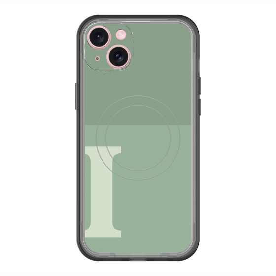 スリムプロテクションプレミアムケース with MagSafe［ オリジナル - initial two tone - I green ］