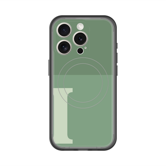 スリムプロテクションプレミアムケース with MagSafe［ オリジナル - initial two tone - I green ］