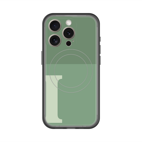 スリムプロテクションプレミアムケース with MagSafe［ オリジナル - initial two tone - I green ］