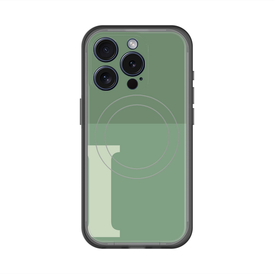 スリムプロテクションプレミアムケース with MagSafe［ オリジナル - initial two tone - I green ］