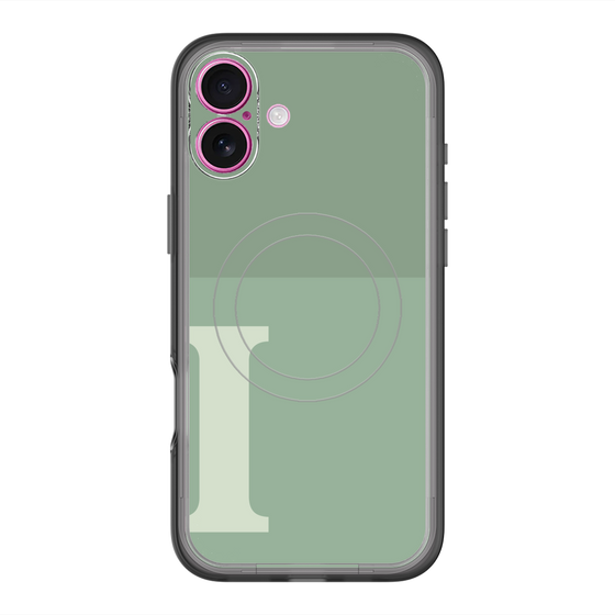 スリムプロテクションプレミアムケース with MagSafe［ オリジナル - initial two tone - I green ］