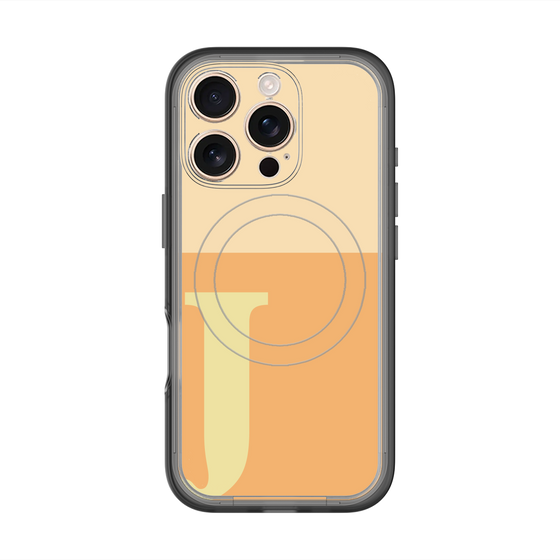 スリムプロテクションプレミアムケース with MagSafe［ オリジナル - initial two tone - J orange ］