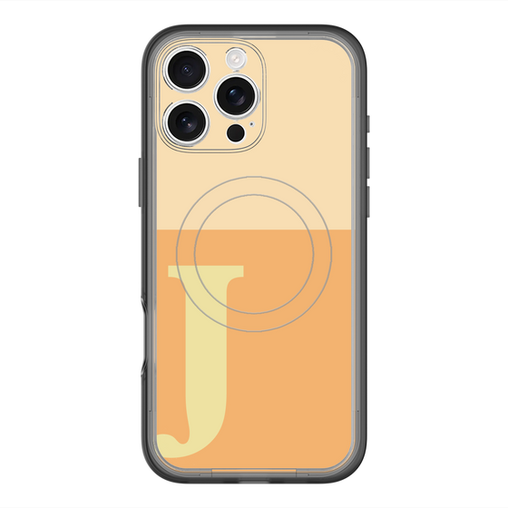 スリムプロテクションプレミアムケース with MagSafe［ オリジナル - initial two tone - J orange ］
