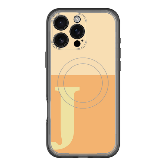 スリムプロテクションプレミアムケース with MagSafe［ オリジナル - initial two tone - J orange ］