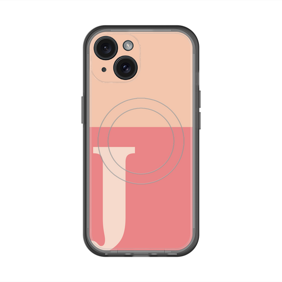 スリムプロテクションプレミアムケース with MagSafe［ オリジナル - initial two tone - J pink ］