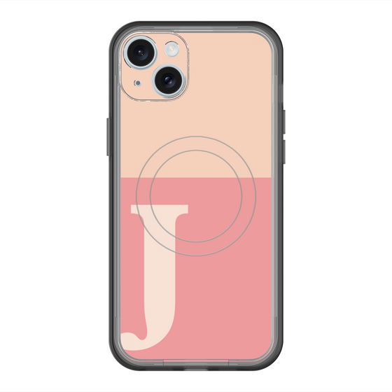 スリムプロテクションプレミアムケース with MagSafe［ オリジナル - initial two tone - J pink ］