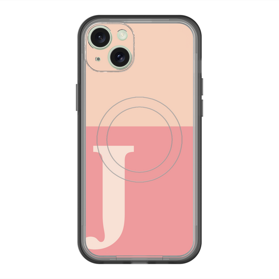スリムプロテクションプレミアムケース with MagSafe［ オリジナル - initial two tone - J pink ］