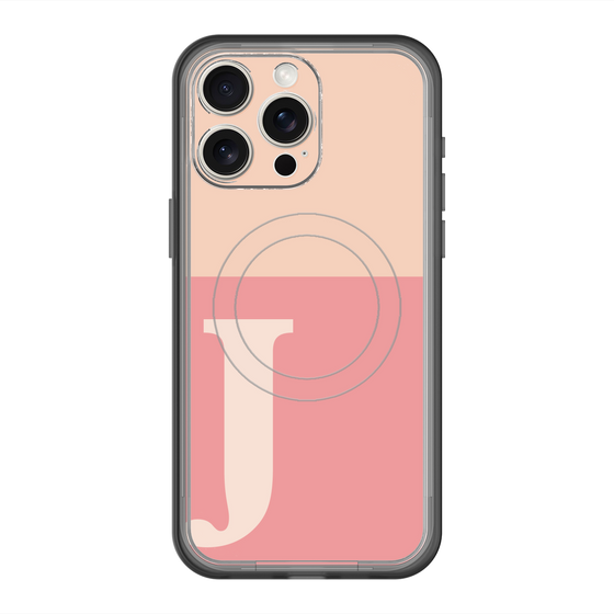 スリムプロテクションプレミアムケース with MagSafe［ オリジナル - initial two tone - J pink ］