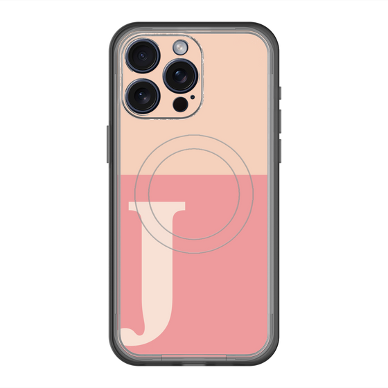 スリムプロテクションプレミアムケース with MagSafe［ オリジナル - initial two tone - J pink ］