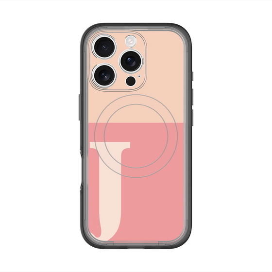 スリムプロテクションプレミアムケース with MagSafe［ オリジナル - initial two tone - J pink ］