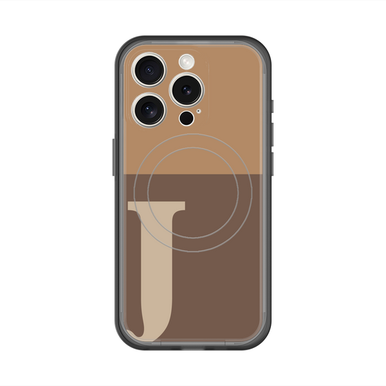 スリムプロテクションプレミアムケース with MagSafe［ オリジナル - initial two tone - J brown ］