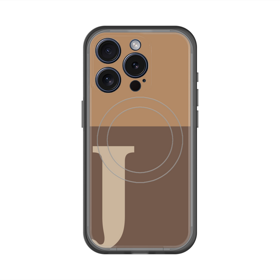 スリムプロテクションプレミアムケース with MagSafe［ オリジナル - initial two tone - J brown ］