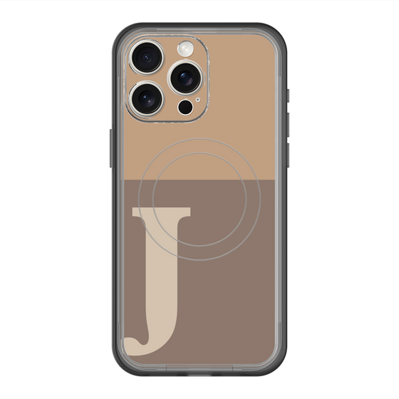 スリムプロテクションプレミアムケース with MagSafe［ オリジナル - initial two tone - J brown ］
