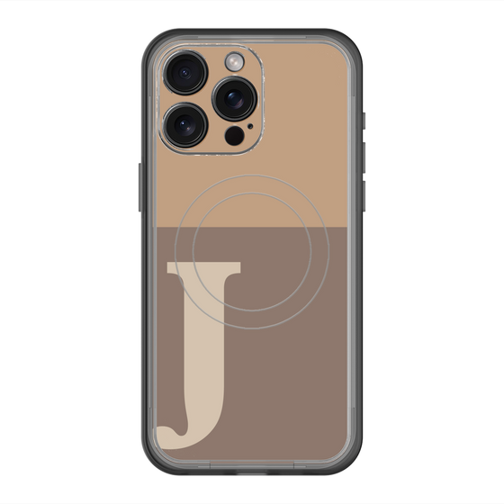 スリムプロテクションプレミアムケース with MagSafe［ オリジナル - initial two tone - J brown ］