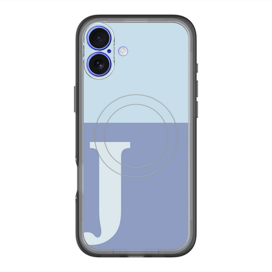 スリムプロテクションプレミアムケース with MagSafe［ オリジナル - initial two tone - J blue ］