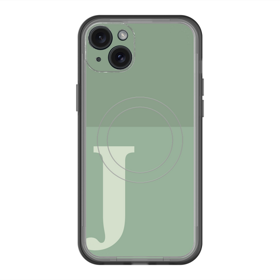 スリムプロテクションプレミアムケース with MagSafe［ オリジナル - initial two tone - J green ］