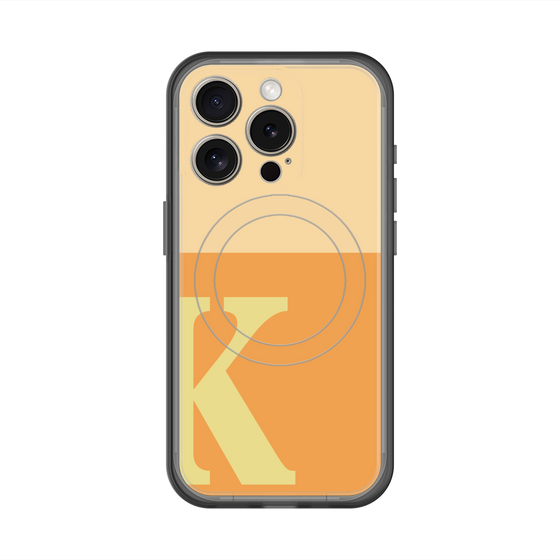 スリムプロテクションプレミアムケース with MagSafe［ オリジナル - initial two tone - K orange ］