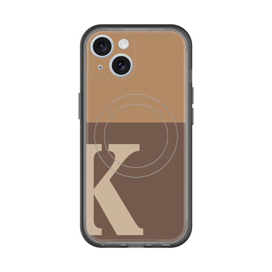 スリムプロテクションプレミアムケース with MagSafe［ オリジナル - initial two tone - K brown ］