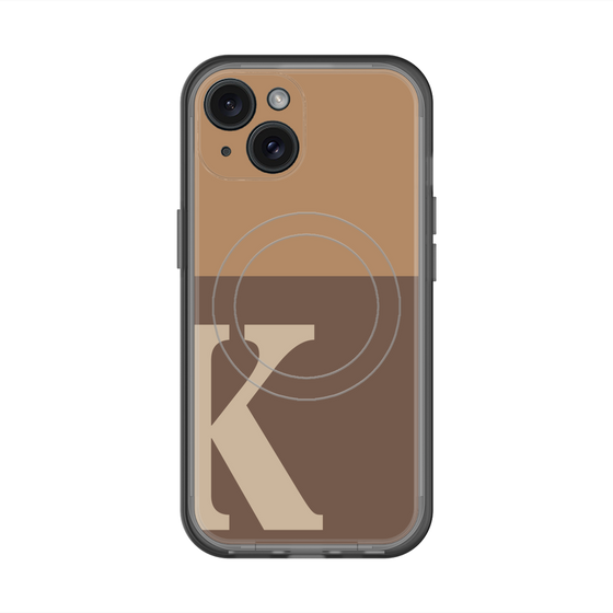 スリムプロテクションプレミアムケース with MagSafe［ オリジナル - initial two tone - K brown ］