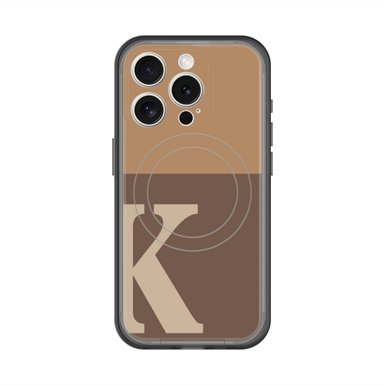 スリムプロテクションプレミアムケース with MagSafe［ オリジナル - initial two tone - K brown ］