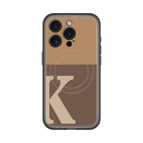 スリムプロテクションプレミアムケース with MagSafe［ オリジナル - initial two tone - K brown ］