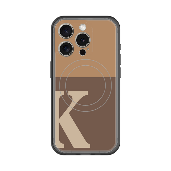 スリムプロテクションプレミアムケース with MagSafe［ オリジナル - initial two tone - K brown ］