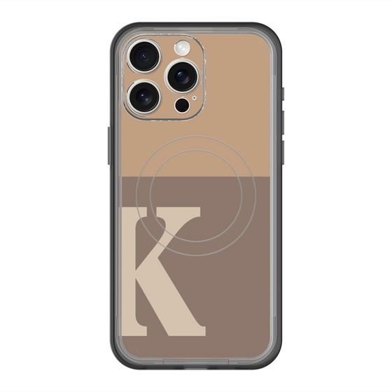 スリムプロテクションプレミアムケース with MagSafe［ オリジナル - initial two tone - K brown ］