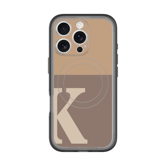 スリムプロテクションプレミアムケース with MagSafe［ オリジナル - initial two tone - K brown ］
