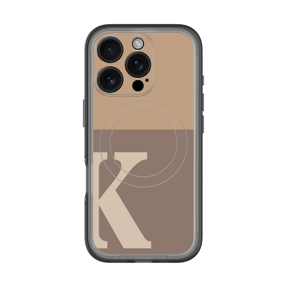 スリムプロテクションプレミアムケース with MagSafe［ オリジナル - initial two tone - K brown ］