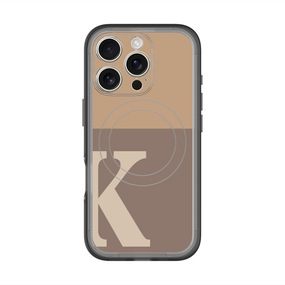 スリムプロテクションプレミアムケース with MagSafe［ オリジナル - initial two tone - K brown ］
