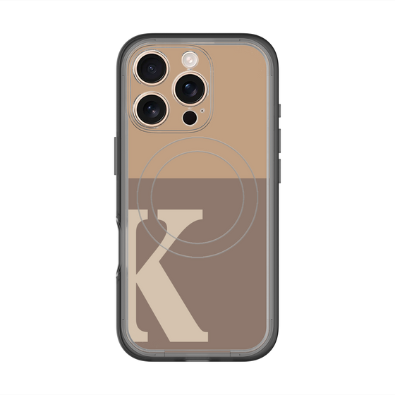 スリムプロテクションプレミアムケース with MagSafe［ オリジナル - initial two tone - K brown ］