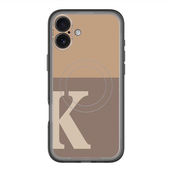 スリムプロテクションプレミアムケース with MagSafe［ オリジナル - initial two tone - K brown ］