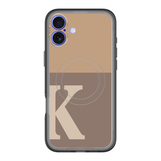 スリムプロテクションプレミアムケース with MagSafe［ オリジナル - initial two tone - K brown ］