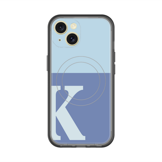 スリムプロテクションプレミアムケース with MagSafe［ オリジナル - initial two tone - K blue ］